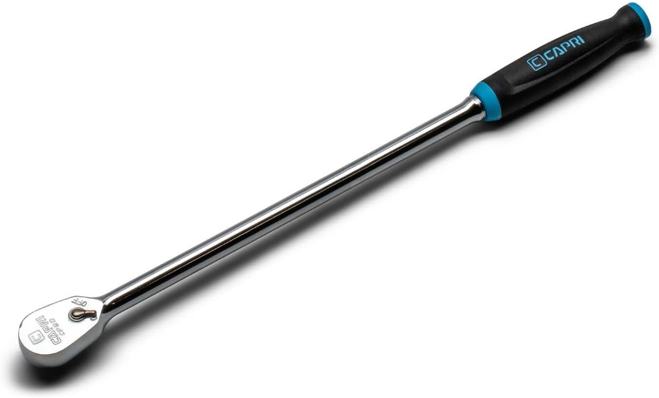 1/4 in. Drive Fine 90-Tooth Extra Long Ratchet, Ergonomic Soft Grip, 12 in. Long