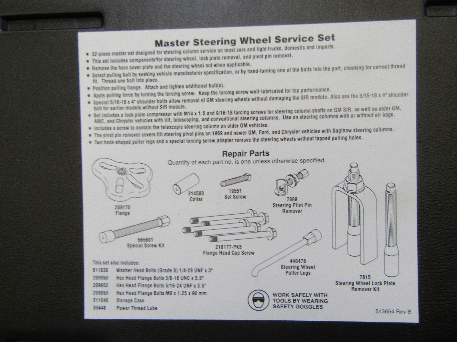 OTC Tools 7984 Master Steering Wheel Service Set – NO CASE