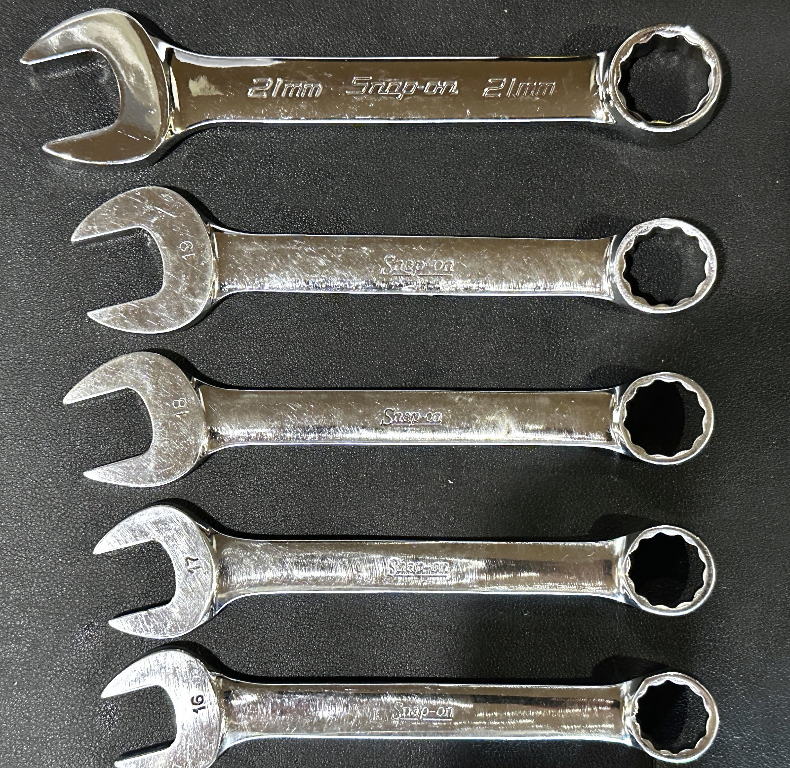 SNAP ON OEXM-SERIES 15-Pc 12-Pt Metric Flank Drive® Short Combination Wrench Set