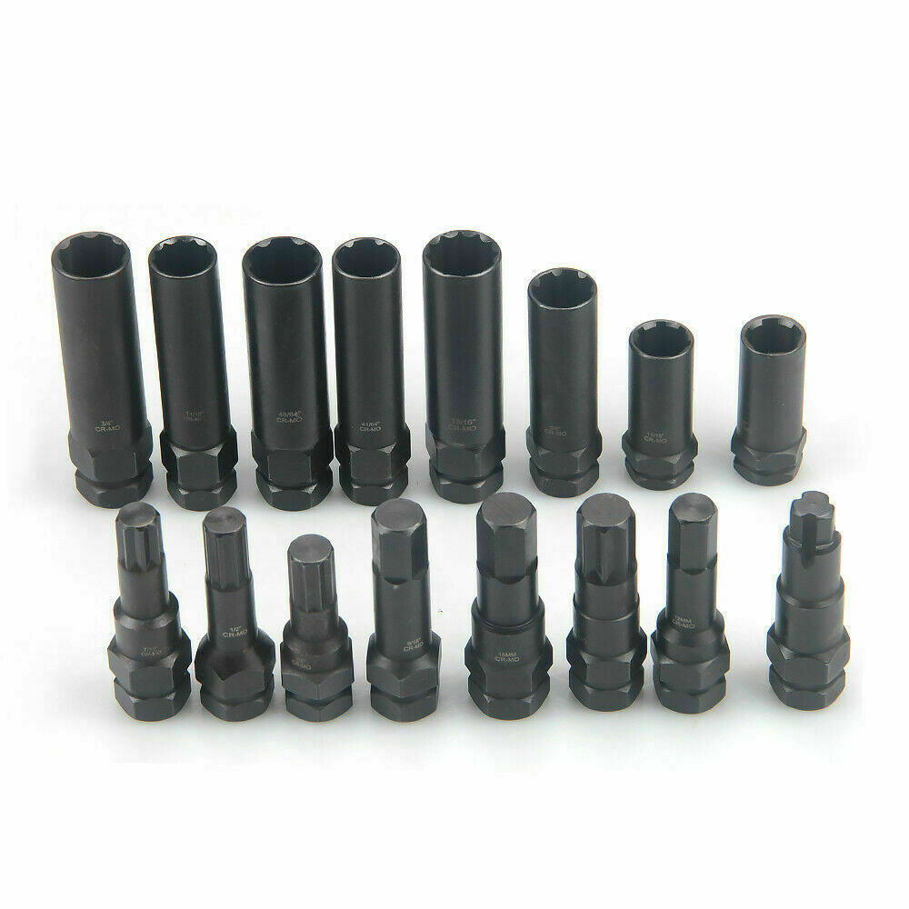 VCT 16-Pc Locking Lug Nut Master Set Wheel Lock Key Removal Tool Kit
