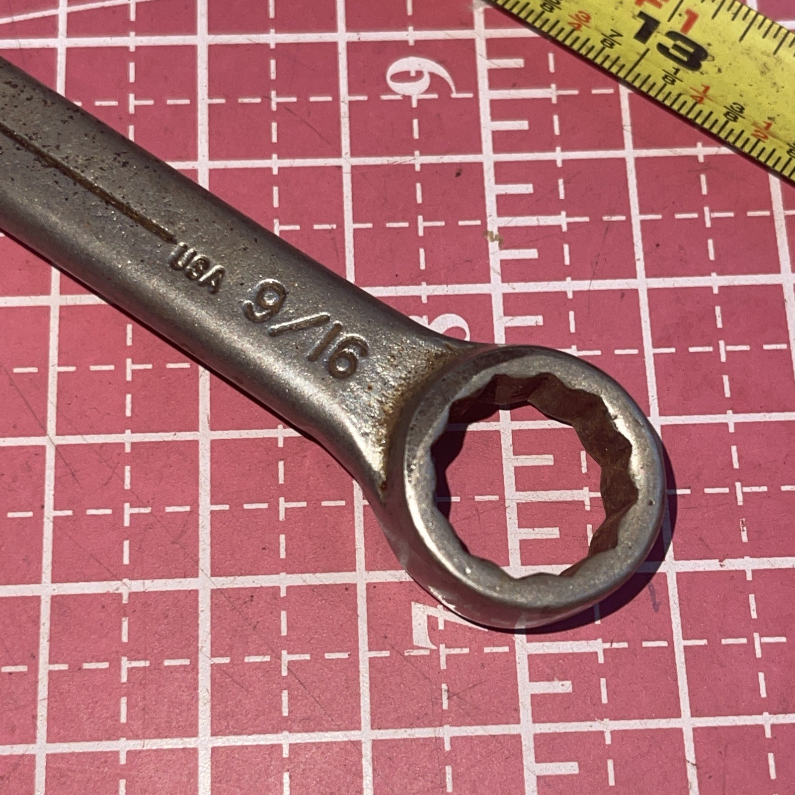 Vintage Bonney USA ZEB18 9/16 In SAE 12 Point Combination Wrench Bubble Logo Zeb