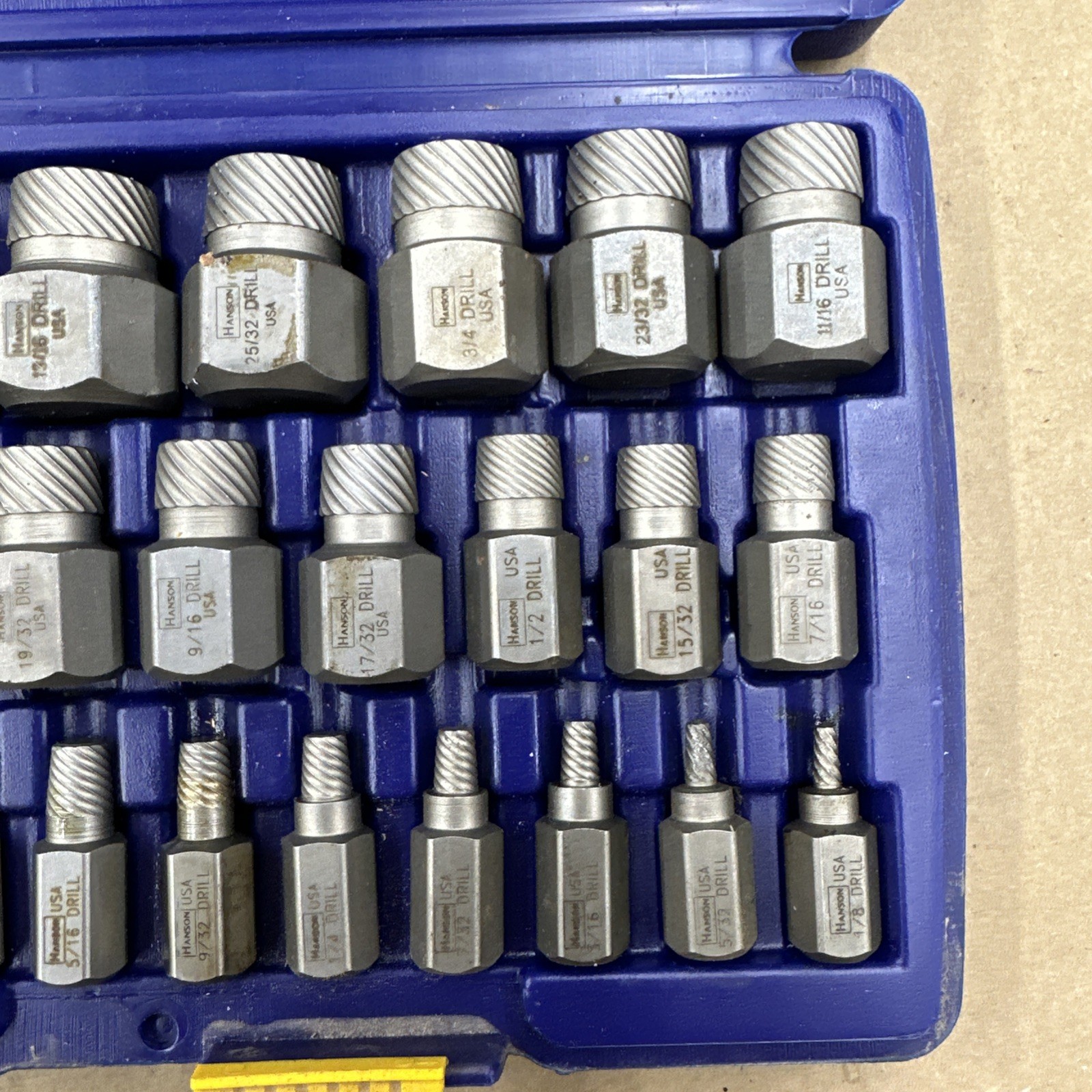 🇺🇸 Irwin Hanson USA 53227 25pc Multi-Spline Extractor Set Size Range 1/8′-7/8″