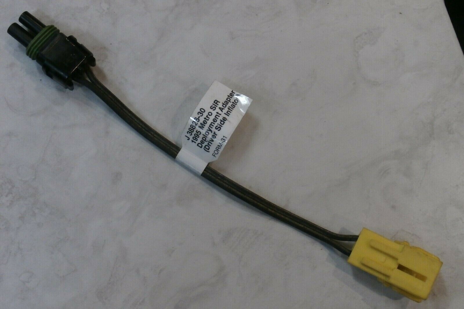 J38826-30 95 Metro Drivers Side SIR, S.I.R. Wiring Connector Adapter, Harness `