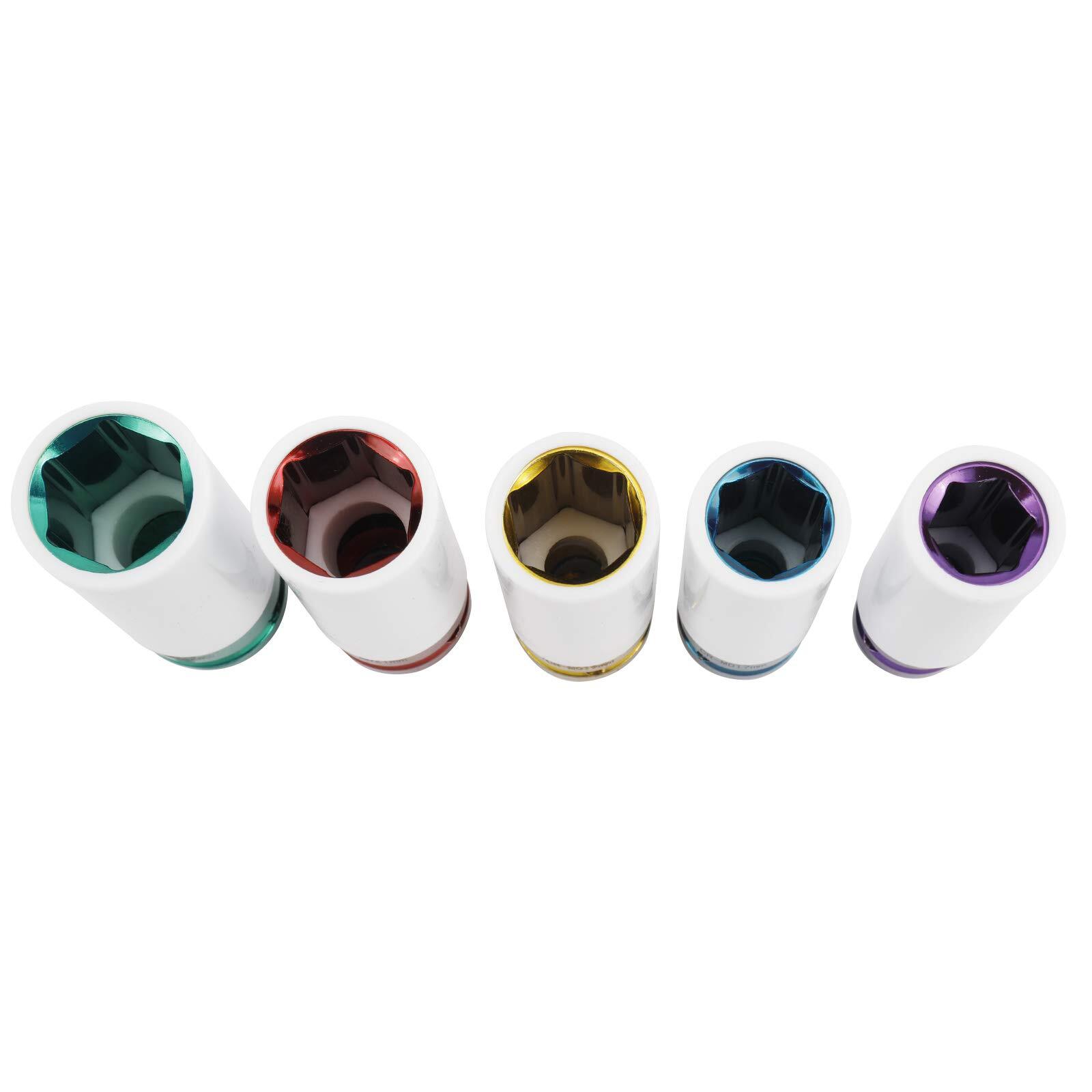 Lug Nut Socket Impact Socket Set Thin Wall Socket Wheel Protector Set 1/2″ 5pcs
