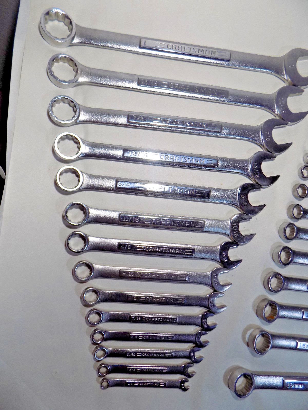 XLNT 27 Pc. USA Craftsman -VA- 7-19MM/1/4″-1″ Combo Wrench Set-CLEAN