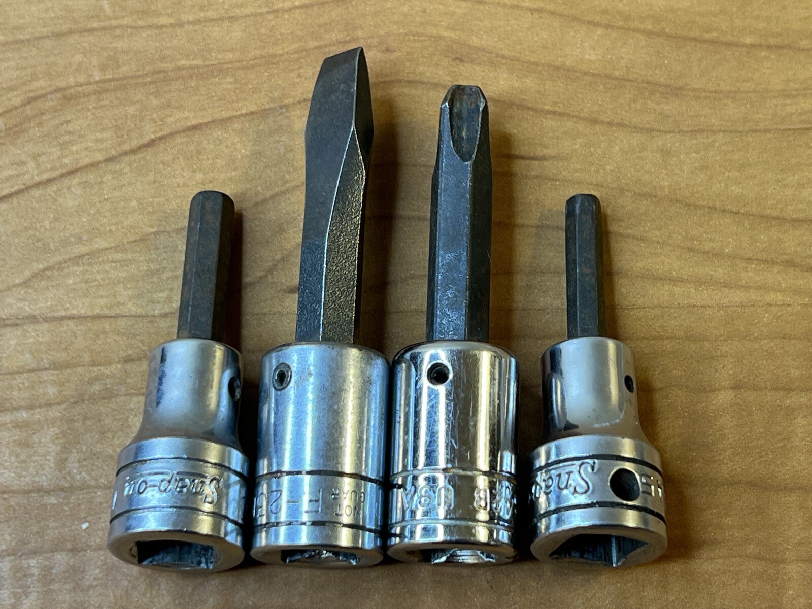 Snap-on 4pc Phillips / Flat Screwdriver and Hex Bit Socket Set USA