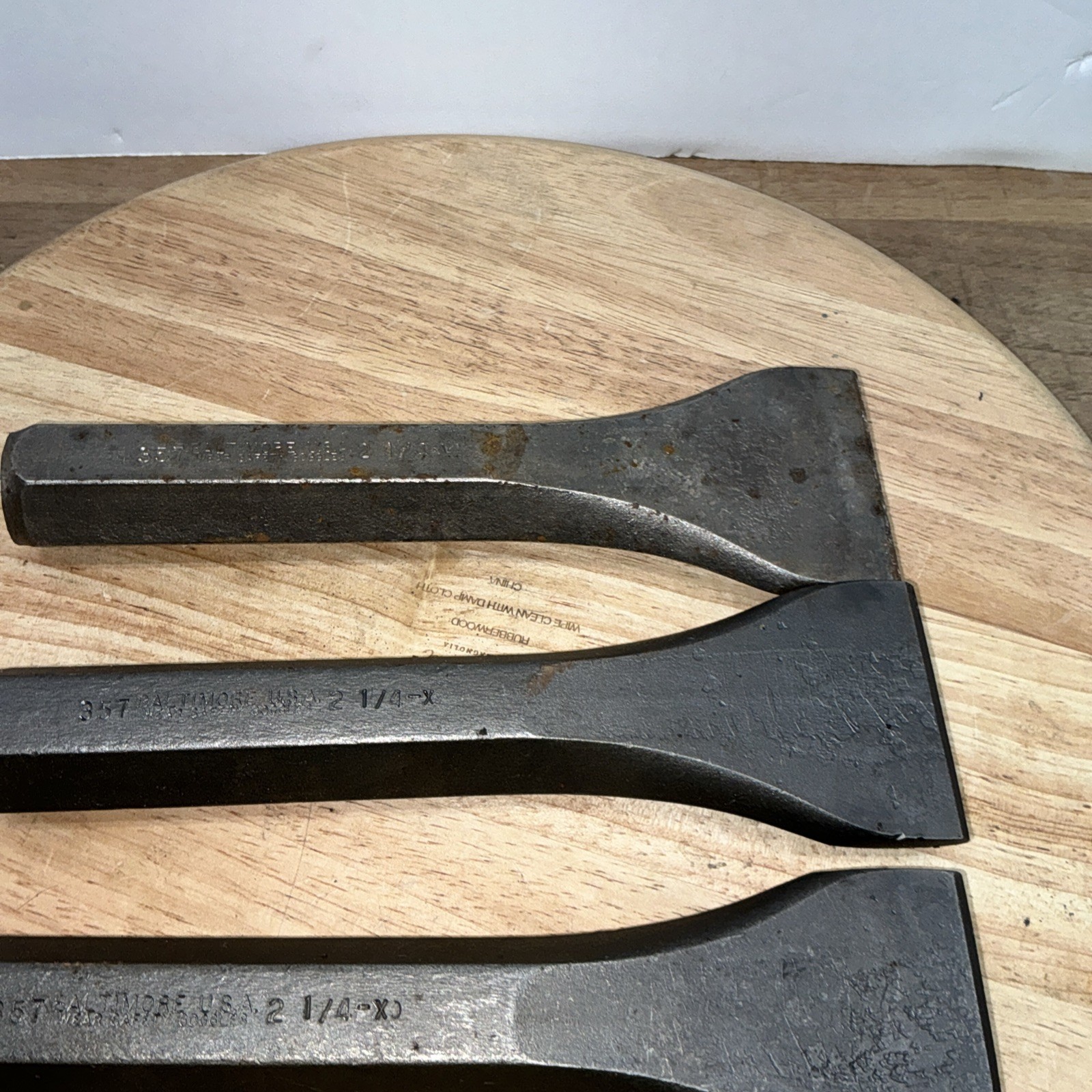 3-Vintage Baltimore USA 357 2-1/4 In Face Cold Steel Chisel 7-5/8” Long 2 1/4”(H
