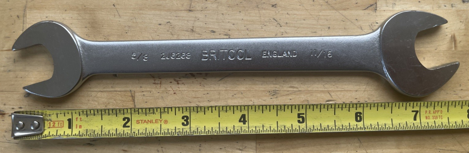 Vintage Britool 2J6268 Open Ended Spanner Wrench 5/8 x 11/16 AF England