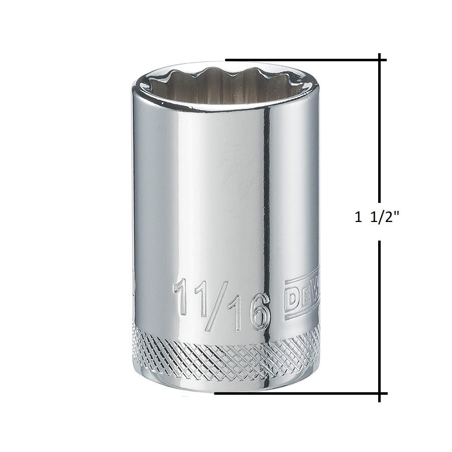 DeWALT SAE SOCKET 11/16″ (11/16 in) 12 Point 1/2 Drive DWMT74563OSP – Free Ship