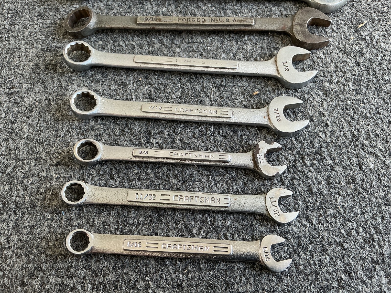 VTG Craftsman USA Various «V’s» 14 Pc SAE Combination Wrench Set 5/16” to 1-1/8”