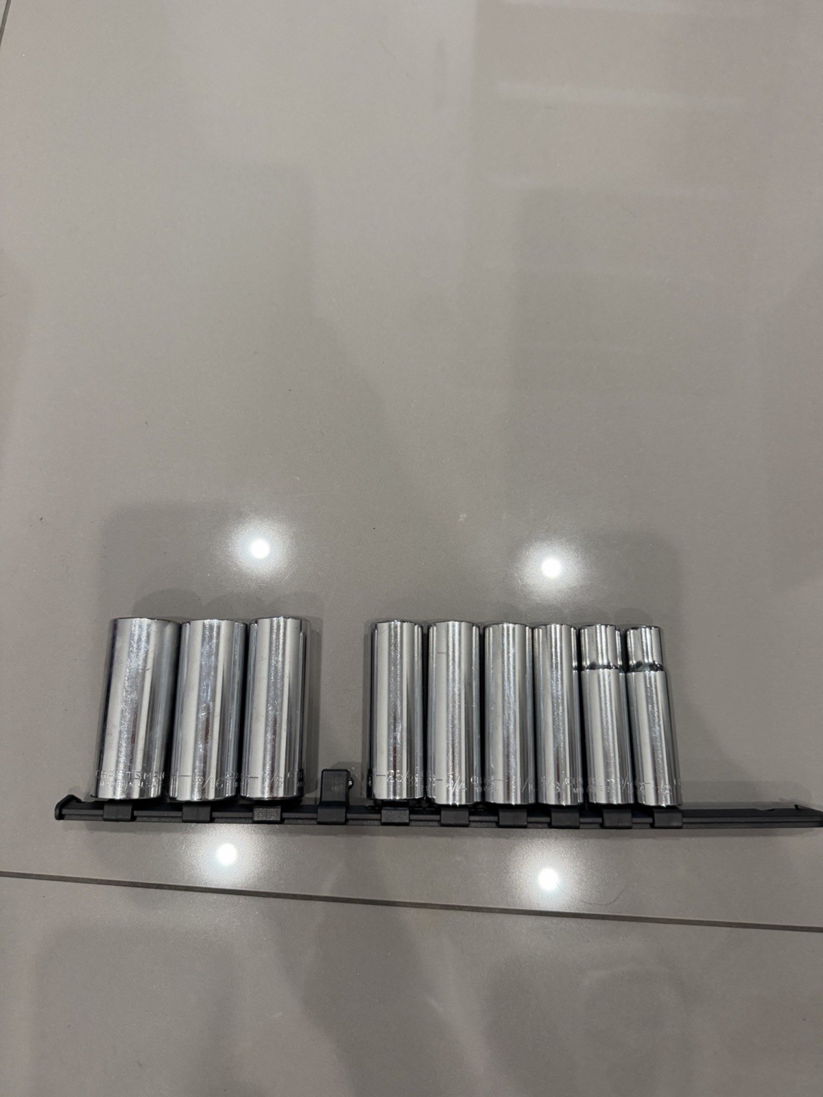 Craftsman USA 9 Piece EXTRA DEEP 6 Point Socket Set SAE 1/2″ Drive