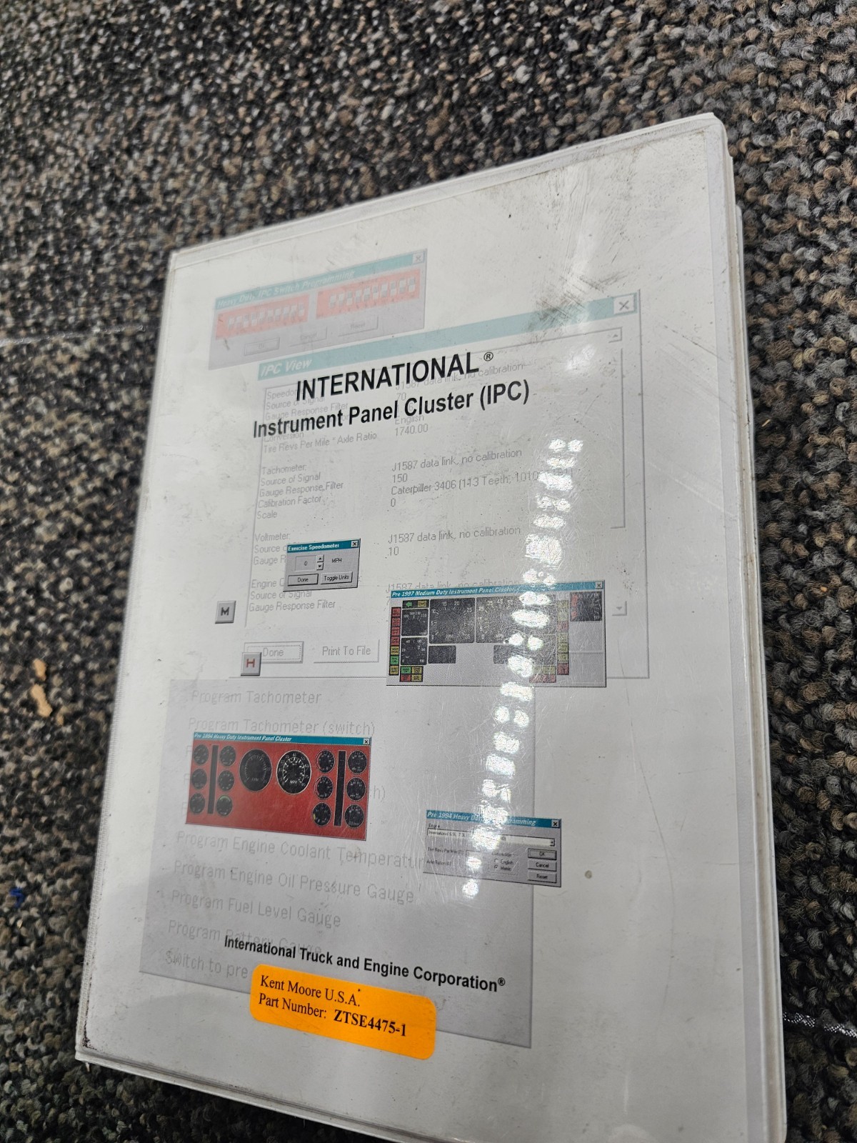 International ZTSE 4475-1 Panel Cluster IPC Diagnostic Software Kent Moore