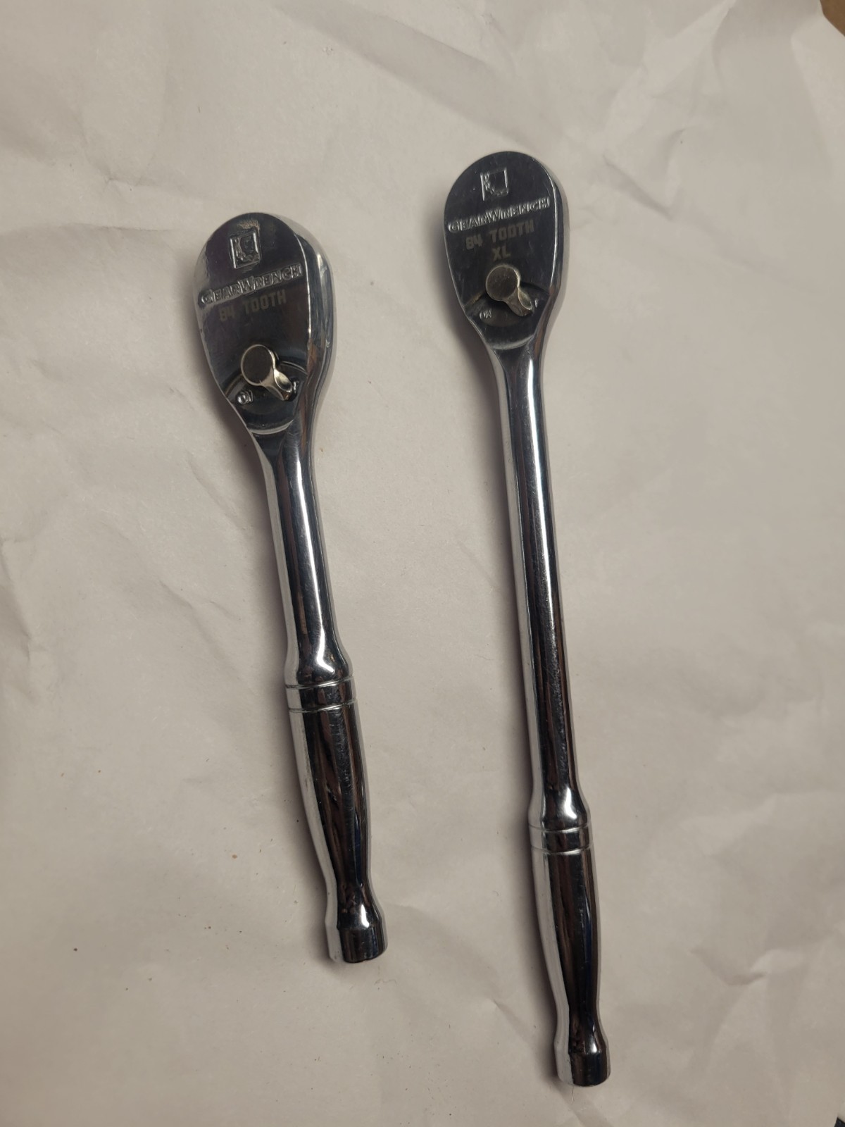 Pair Gearwrench SAE 1/4″ Drive Ratchets 81028 and 81011F NICE