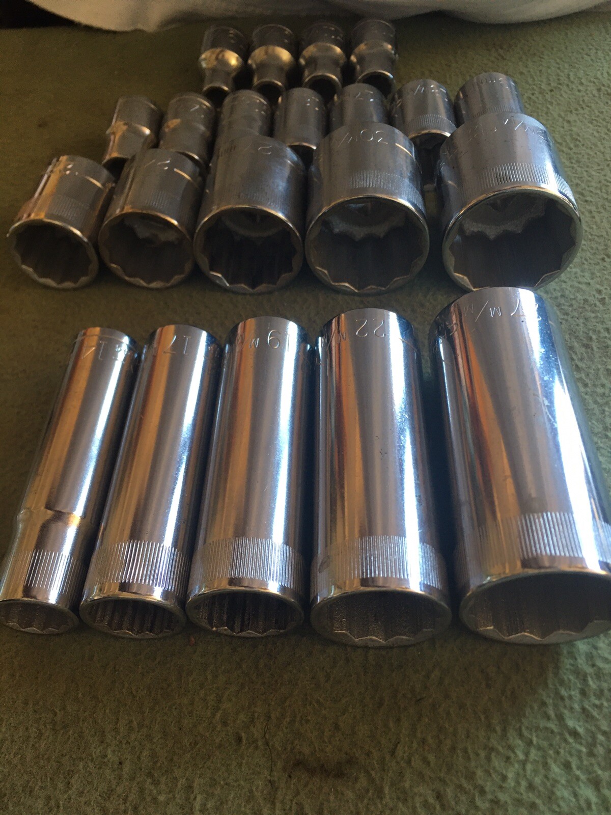 Craftsman Vintage Metric mm 12-6 Point Socket Set lot of 39-V-VV Great Condition