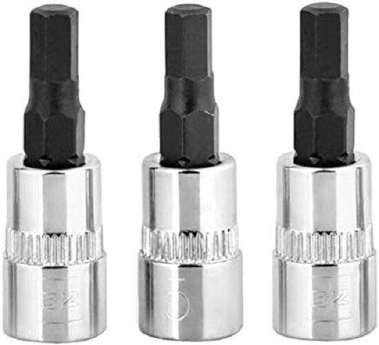 5mm Hex Bit Socket/allen Driver Three Pack 1/4″ Drive Shor