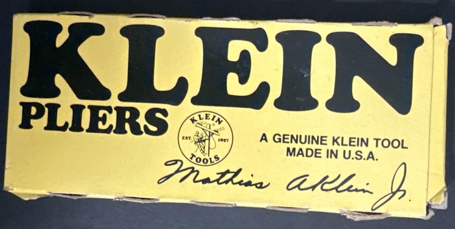 NOS VINTAGE KLEIN TOOLS NEEDLE NOSE PLIERS D203-5C 5-1/2” ORIGINAL BOX NOS