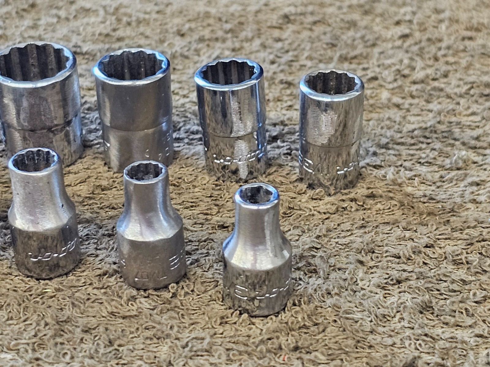10 Snap On Socket 1/4″ Drive TMD SAE 9/16 1/2 7/16 3/8 11/32 5/16 6 12 Point USA