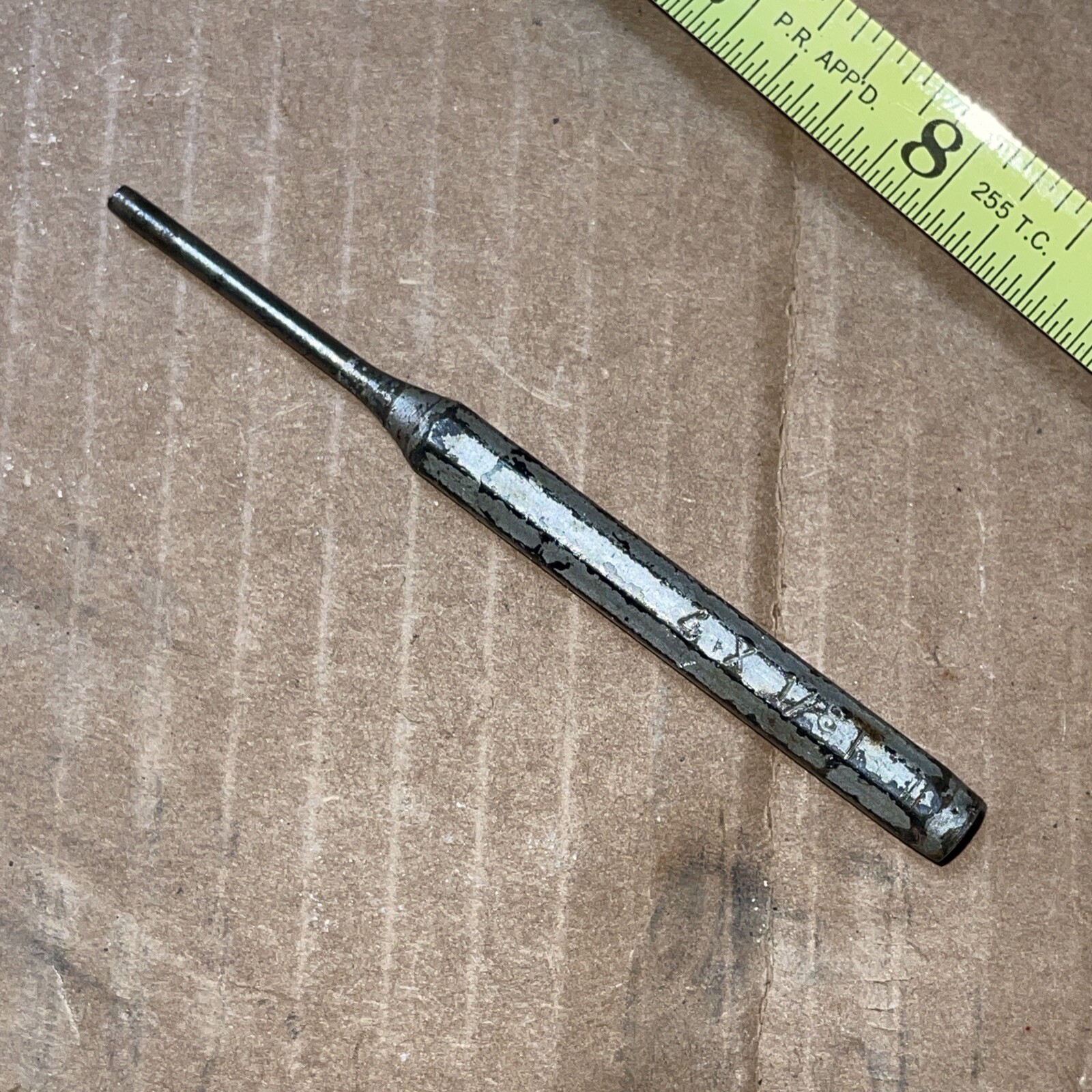 Vintage Great Neck England 4 X 1/8 center punch. 4 in long 1/8 in diameter tip