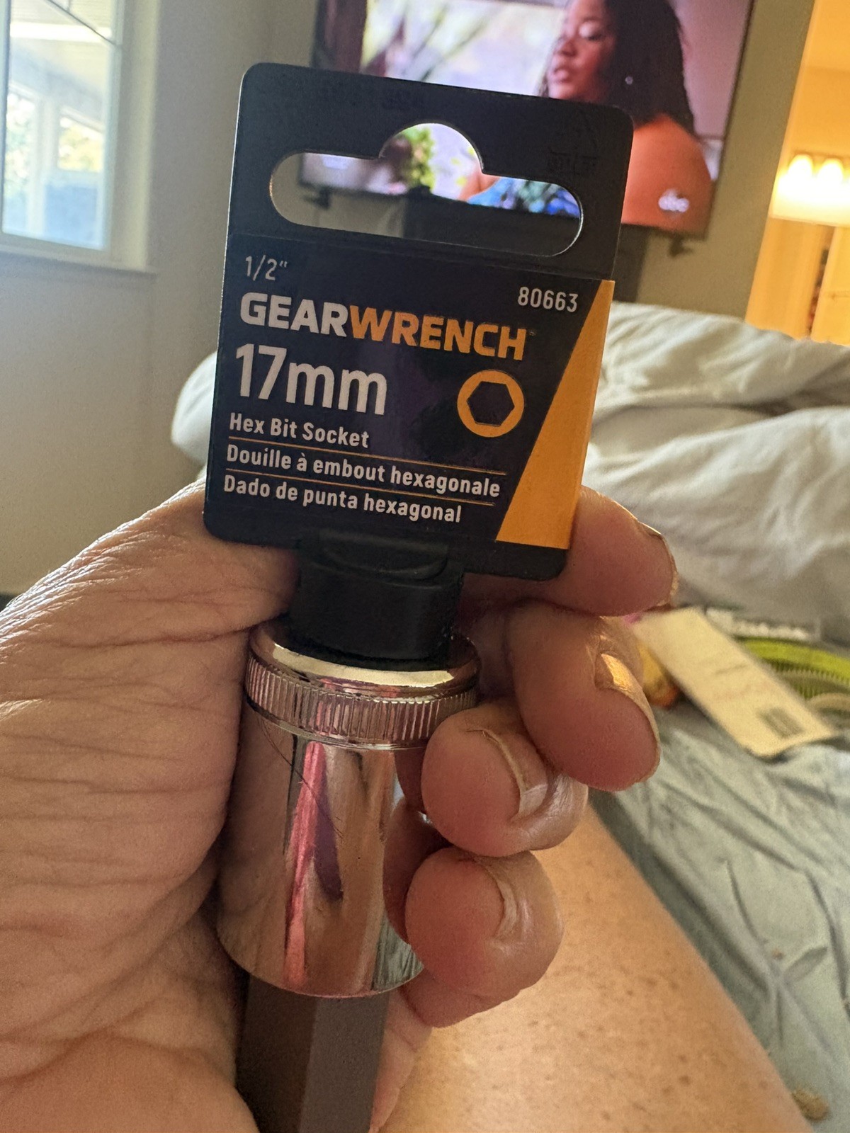 🔥GearWrench 80663 1/2″ Drive 17 mm Metric Hex Bit Socket