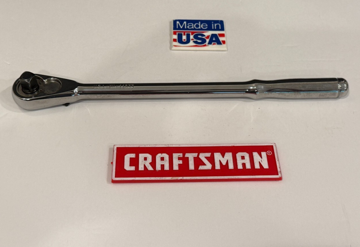 Craftsman 3/8 Drive Full Polish Long Handle Ratchet, made in USA, KAA – PN 44833