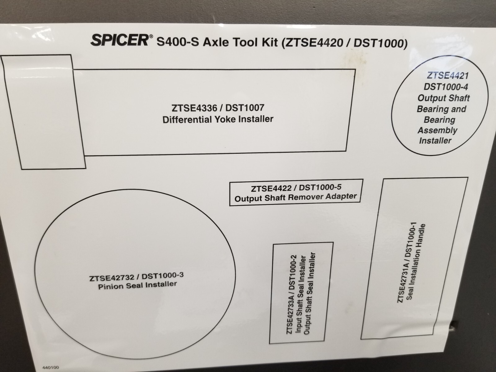 Navistar International Kent Moore ZTSE4420 Spicer S400 Axle Tool Kit