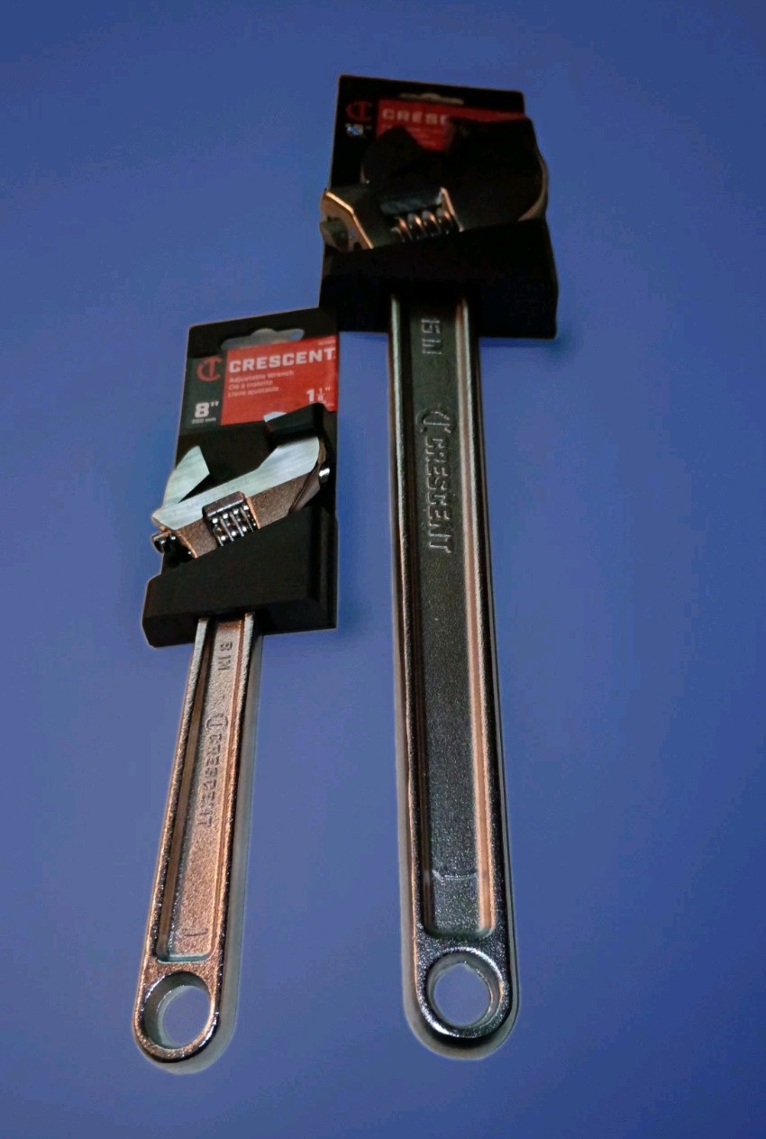 Crescent 15″ & 8″ Adjustable 2 Piece Chrome Wrench Set / USA NEW in package