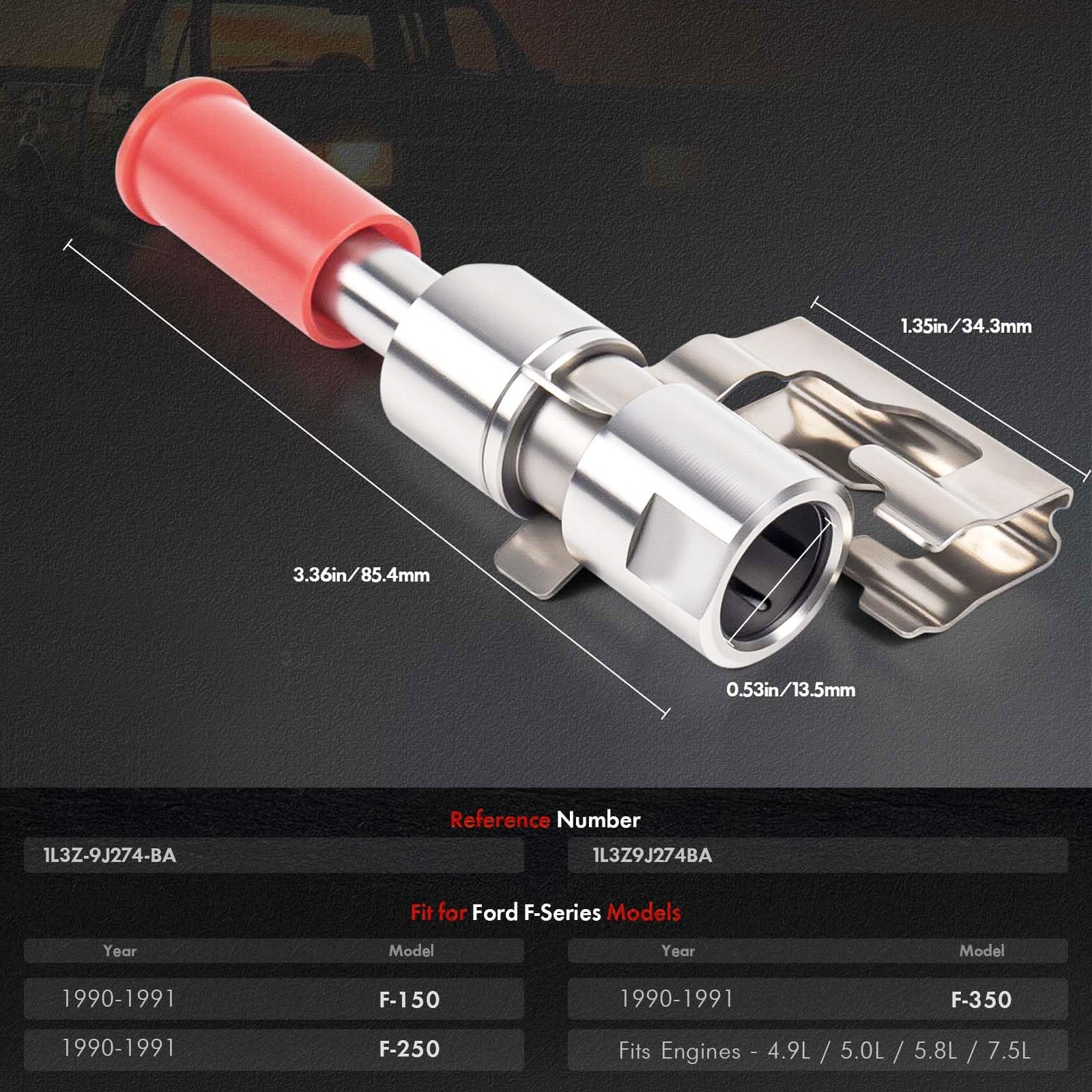 1L3Z9J274-BA Fuel Pump Line Return Check Valve Connector for Ford F150 1990-1991