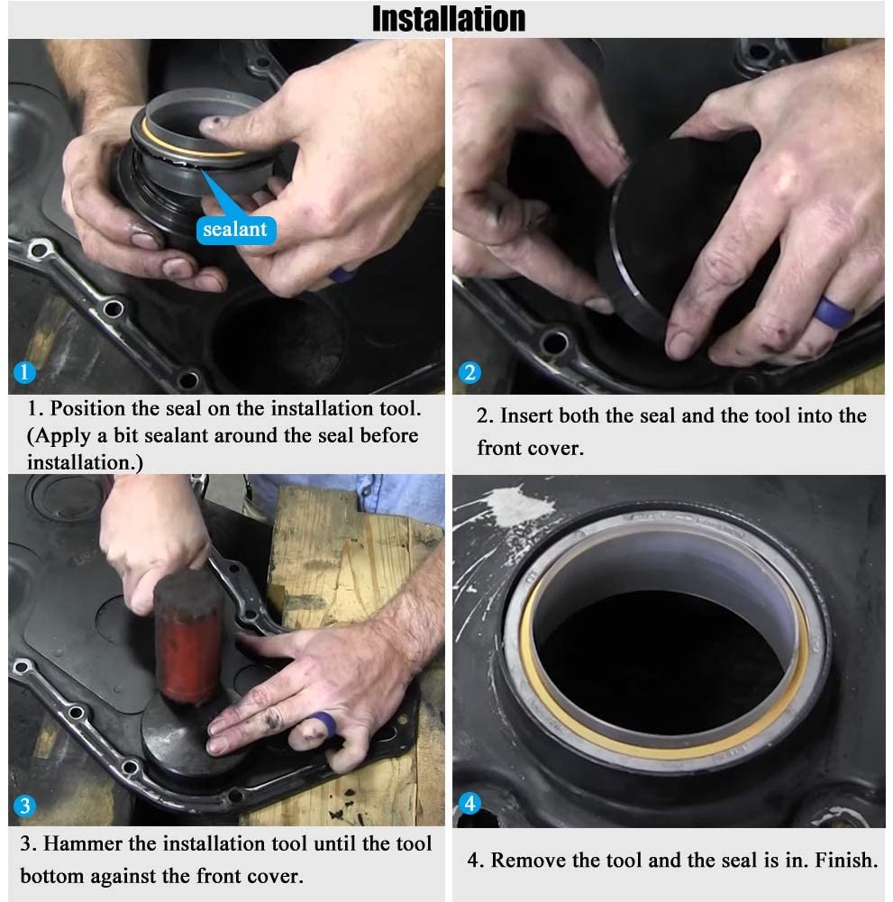 Front Crankshaft Seal & Wear Sleeve Install Tool Set for Cummins 3.9L 5.9L 6.7L