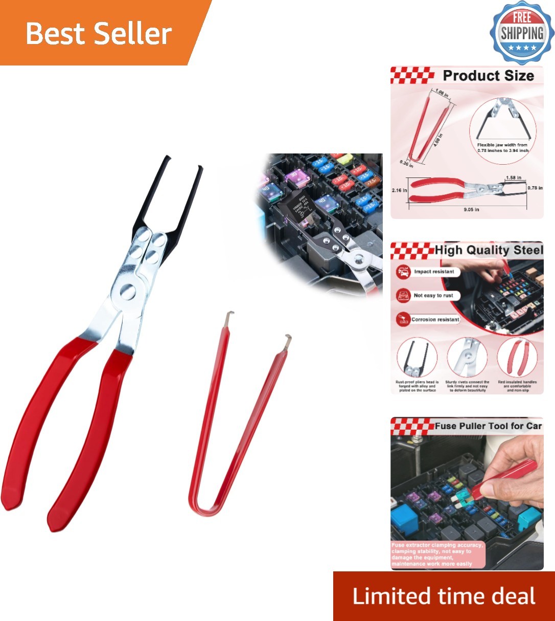 Insulated Relay Puller & Fuse Tool Set – Effortless Car Component Removal