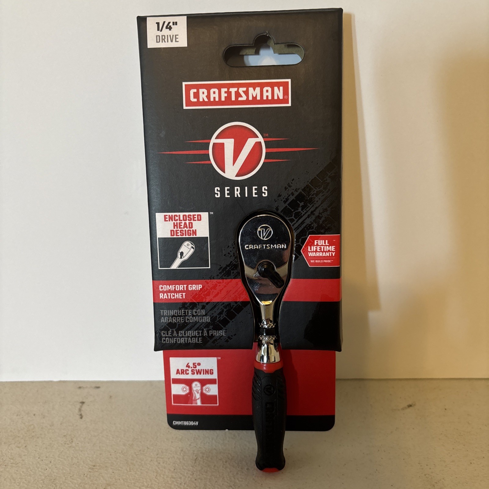 Craftsman V-Series 1/4in Drive Comfort Grip Ratchet – CMMT86304V
