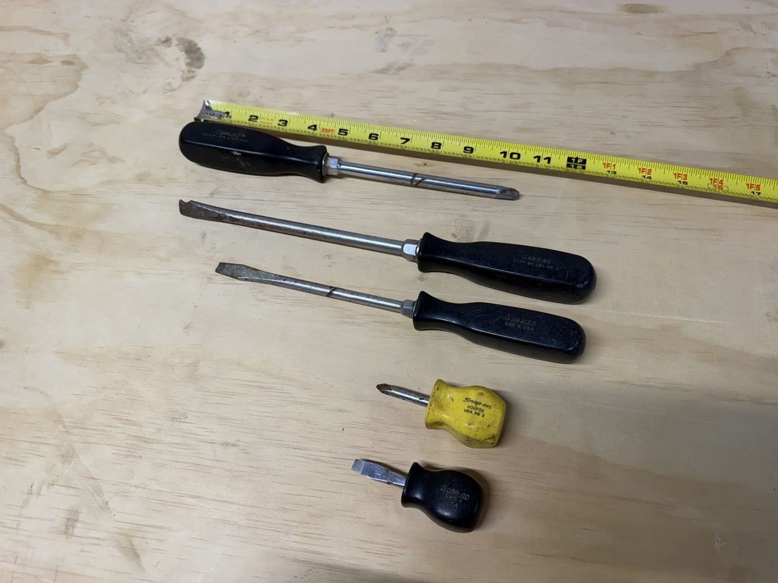 Vintage, Snap-On Tool Lot, USA, SSDM Screwdriver, SSDM Stubby Yellow Black