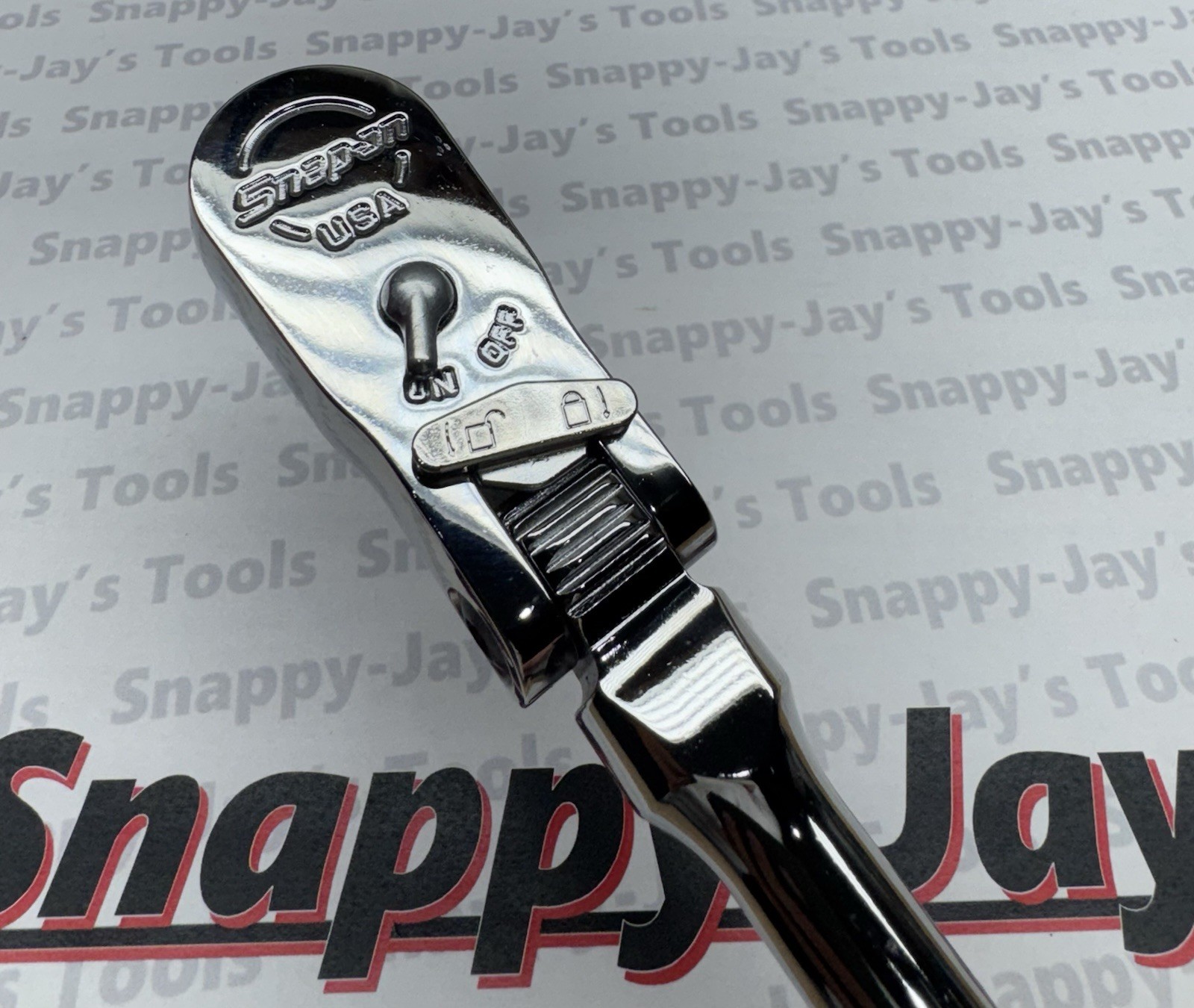 Snap-on Tools USA NEW LOCKING 3/8″ Drive RED Soft Grip Long Flex Ratchet FHLX80B