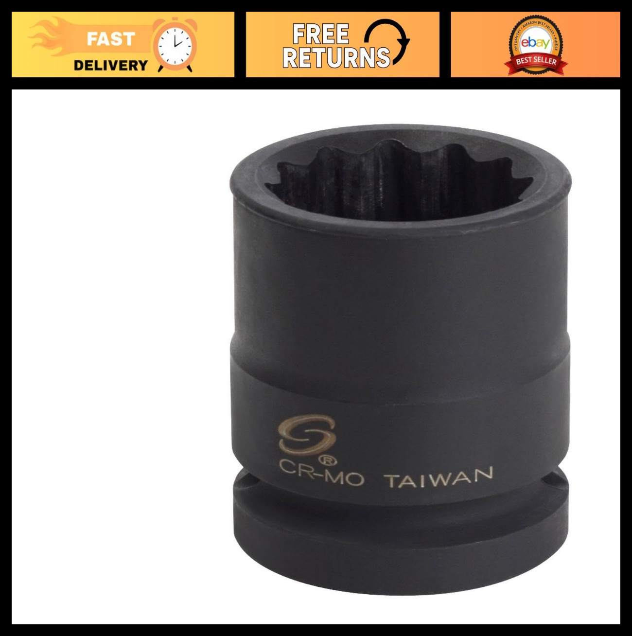 3/4″ Drive 13/16″ Thin Wall Impact Socket – 12-Point Heavy Duty Tool Accessory