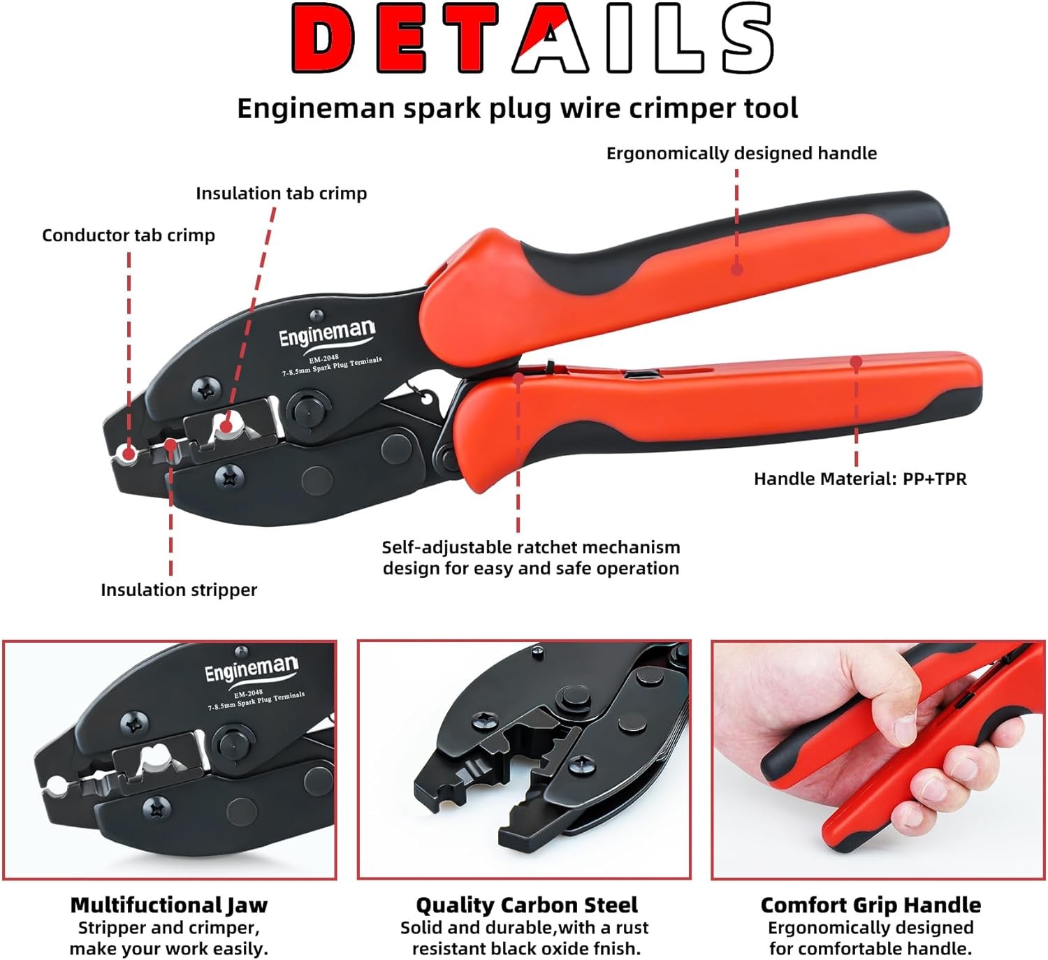 Spark Plug Wire Crimping Tool Kit, Ratchet Crimper for Crimping…