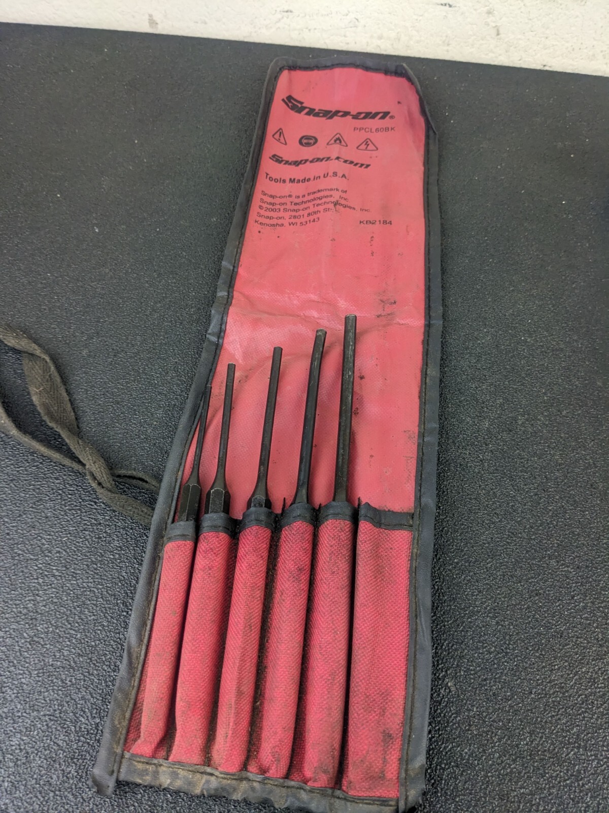 #bk339 SNAP ON PPCL60BK 5 PIECE «LONG» PIN PUNCH SET