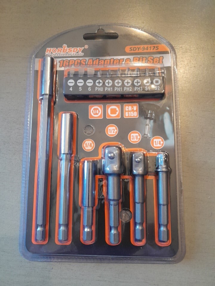 HORUSDY BIT SET & ADAPTER 16PCS HORUSDY SDY-94175