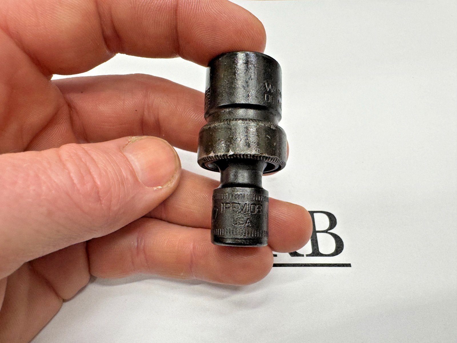 Snap-on Tools USA 3/8″ Drive 10mm Metric 6PT Impact Swivel Socket IPFM10B NICE