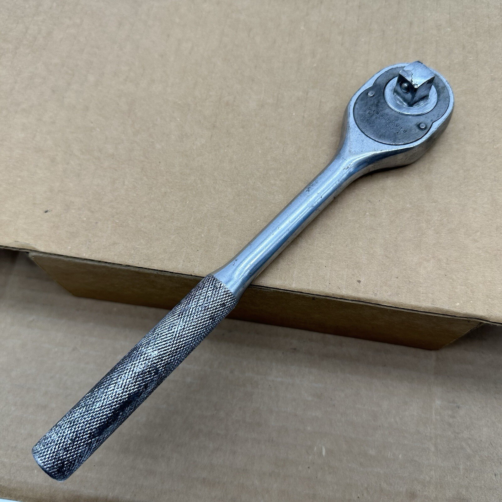 Vintage Proto 1/2″ Drive 10″ Long Pear Head Ratchet 5449 LOS ANGELES USA.