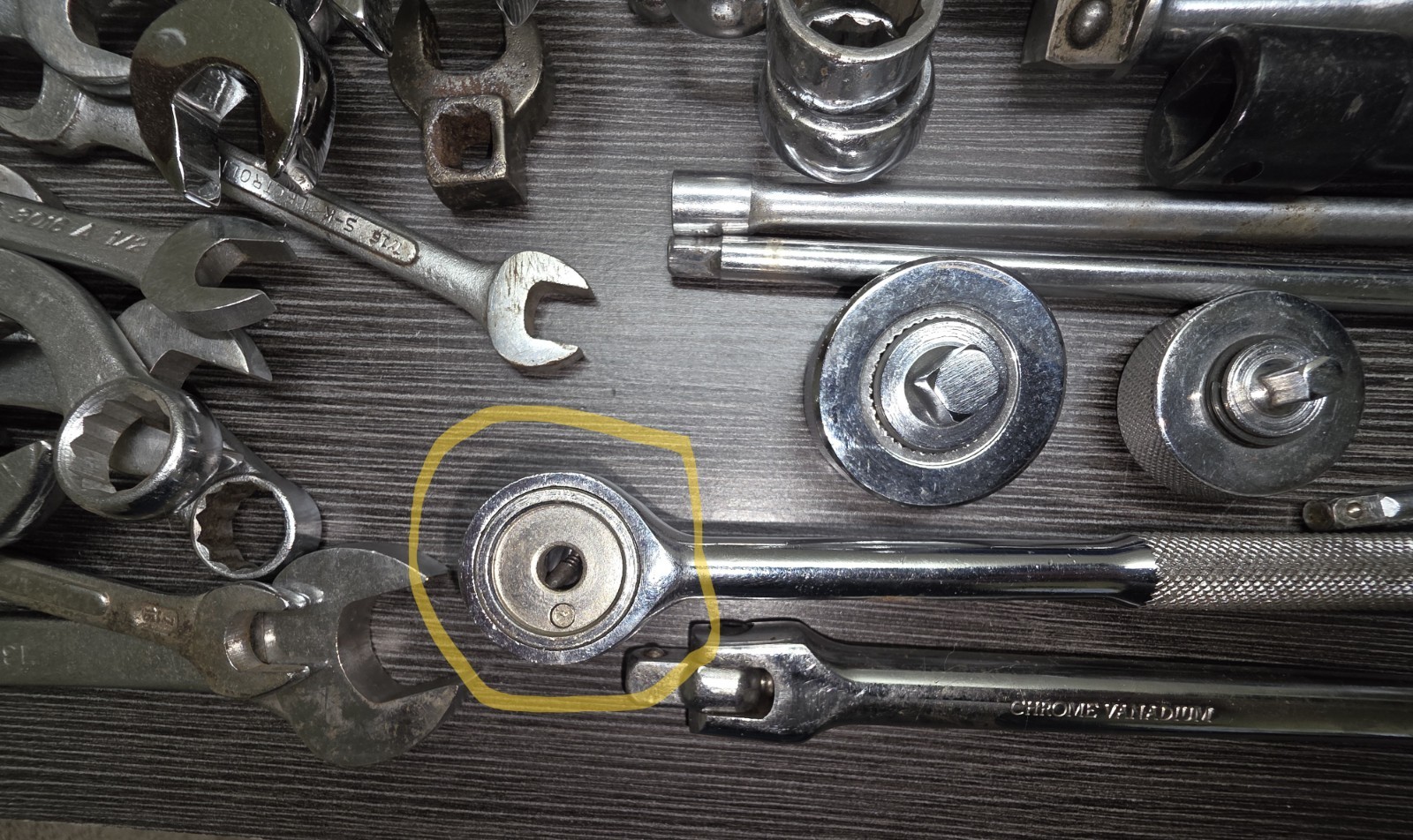 Lot of Misc Sockets, Ratchets, Extensions and Wrench’s – Sets are not complete