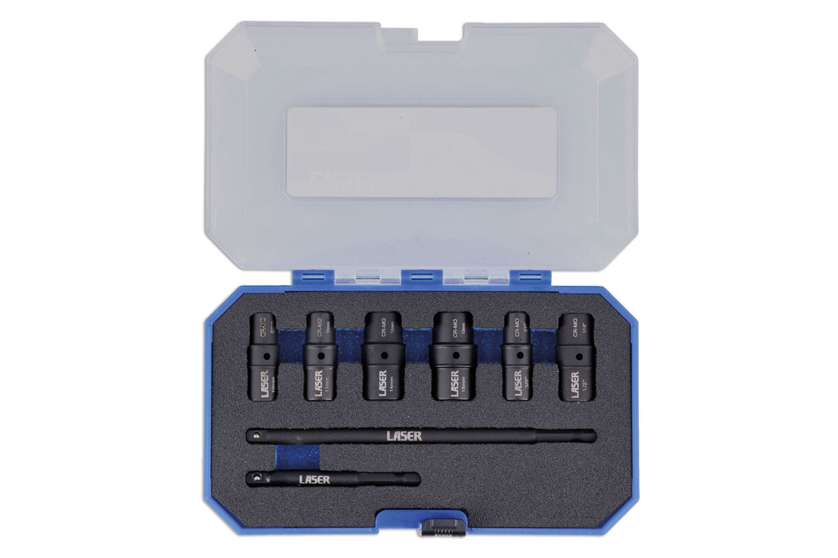 Laser Tools 8905 Double Ended (Flip) Socket Set Thin Wall 8pc 1/4″D