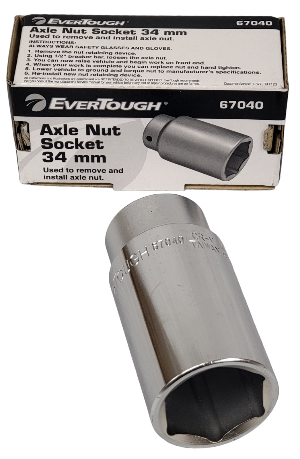 NEW EverTough 67040 AXLE NUT SOCKET 34mm