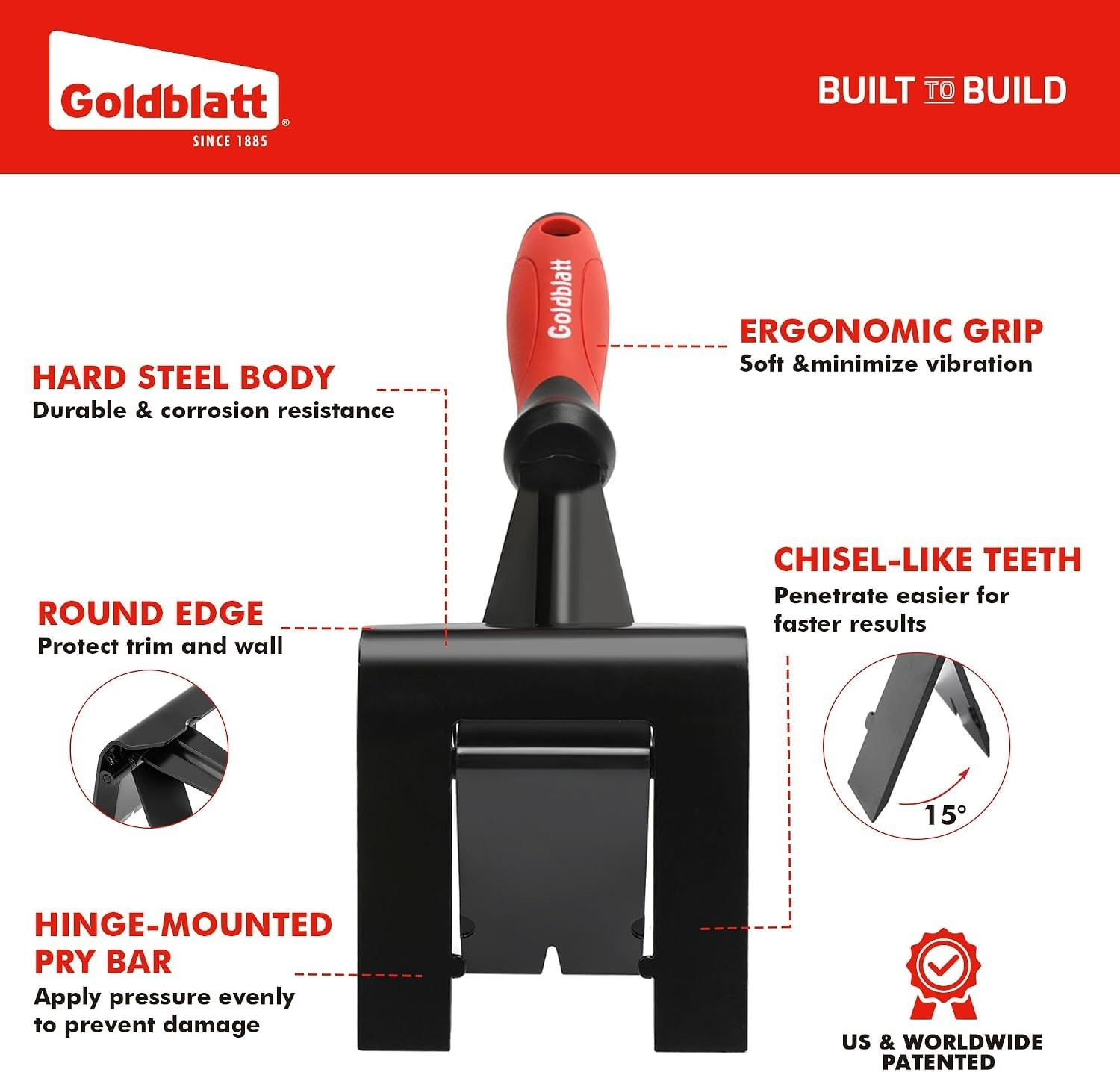 Goldblatt Puller, 4-Inch Tile Removal Multi-Tool for Commercial & Improvement, B
