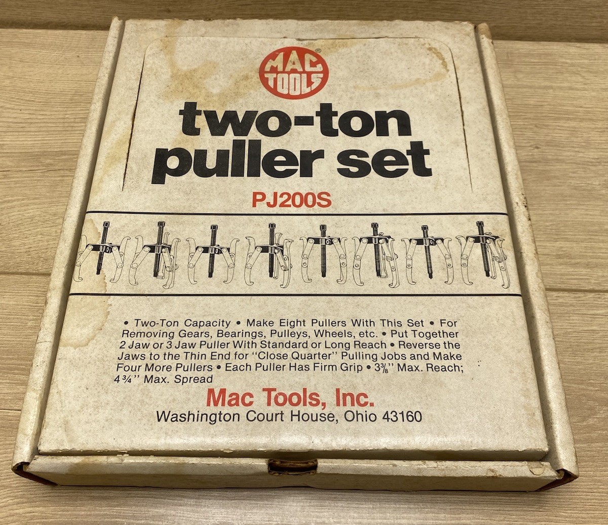 Mac Tools PJ200S 2 Ton Puller Set NOS Complete Bearing Gear Pulley USA
