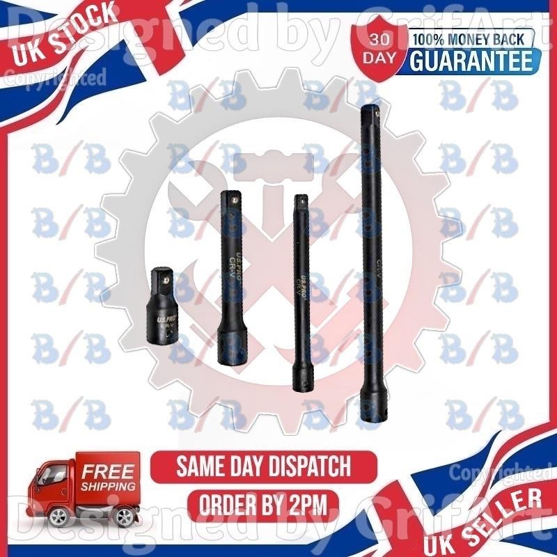 USPRO 9PC 1/4″ 3/8″ 1/2″ DRIVE IMPACT EXTENSION BAR SOCKET SET LONG SHORT TOOL