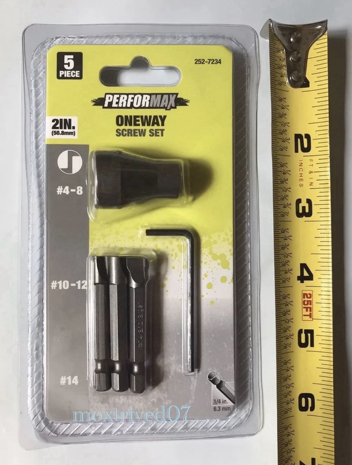 One Way Screw Installer Driver / Remover Extractor 5 Piece Set