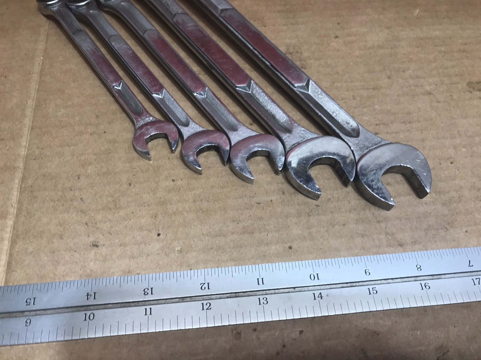 5 pc Vintage Thorsen Combination Metric Wrenches 19mm 17mm 14mm 13mm 12mm USA
