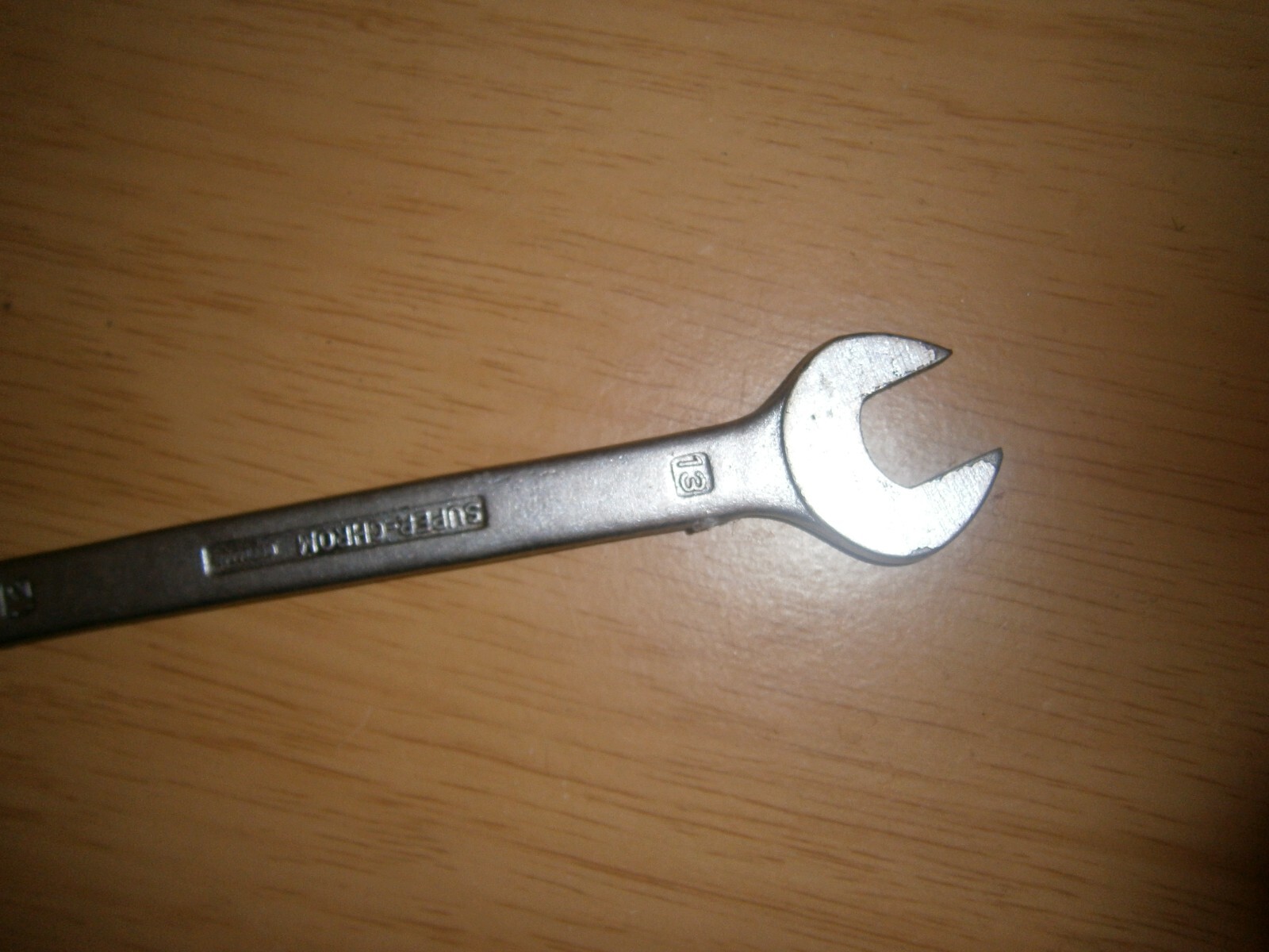 Vintage silver tone spanner. 12mm & 13mm ends (E6a)