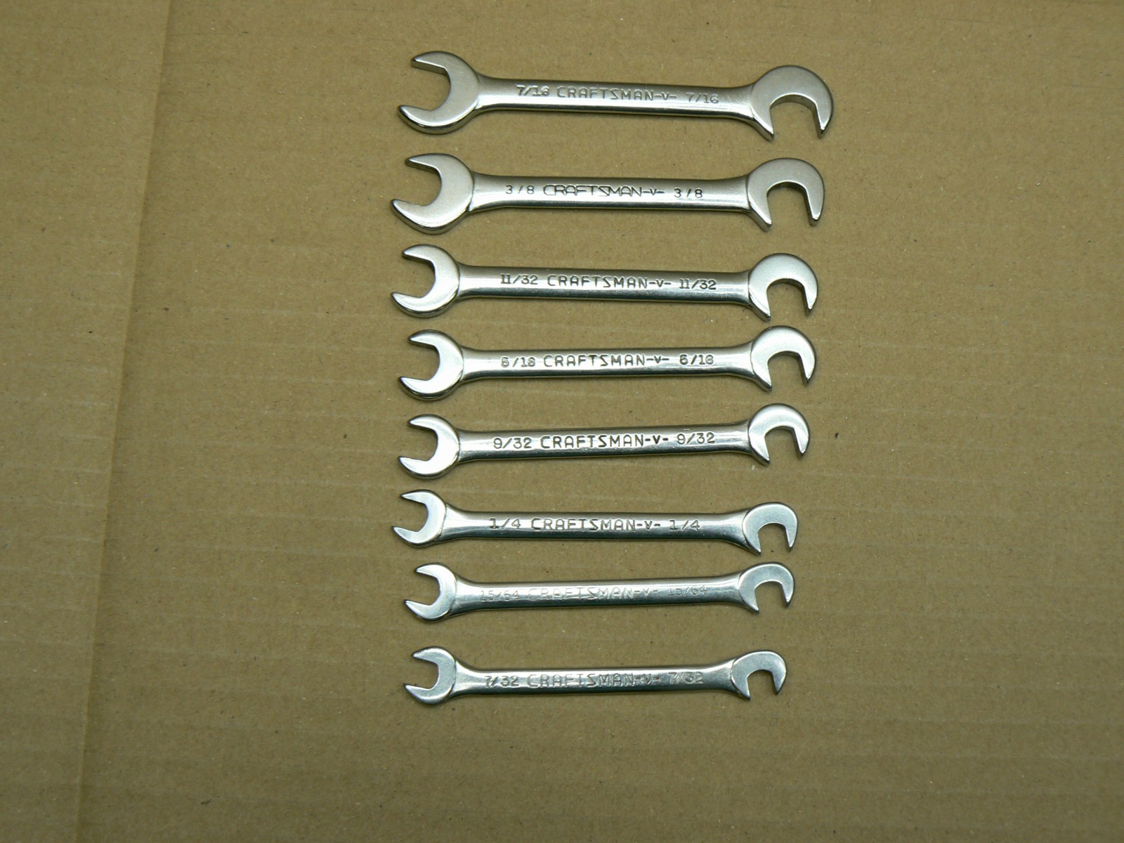 CRAFTSMAN SAE IGNITION WRENCH SET 9 4306 , 8 PCS , -V- Series VINTAGE USA