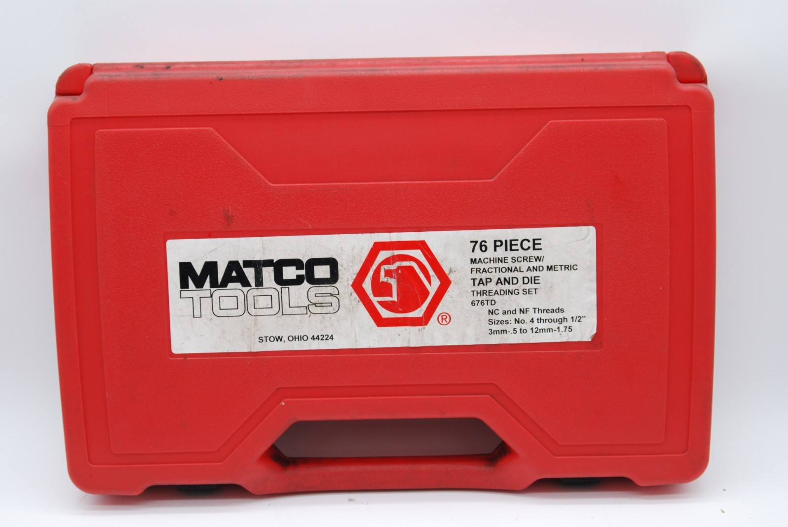 Matco Tools 76pc Machine Screw SAE & Metric Tap & Die Threading Set 676TD