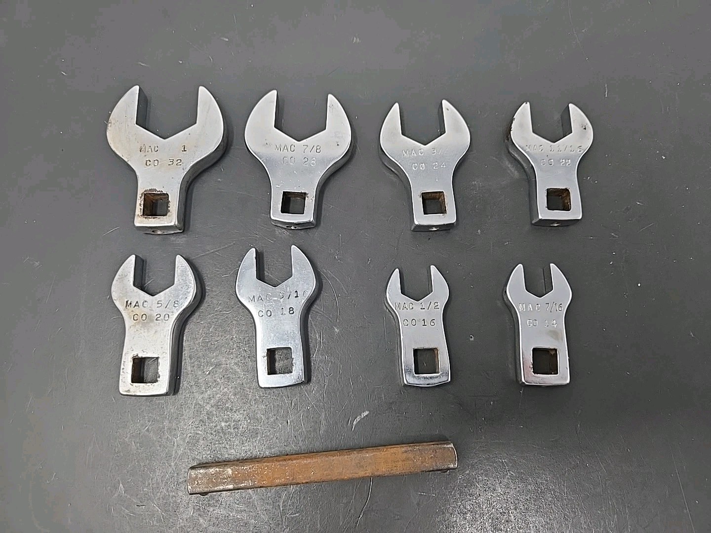 MAC TOOLS 8 Piece Crowfoot Wrench Set 1″ To 7/16, Co32 – Co14!